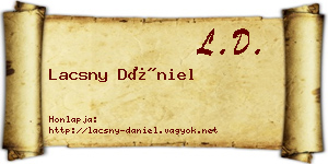 Lacsny Dániel névjegykártya